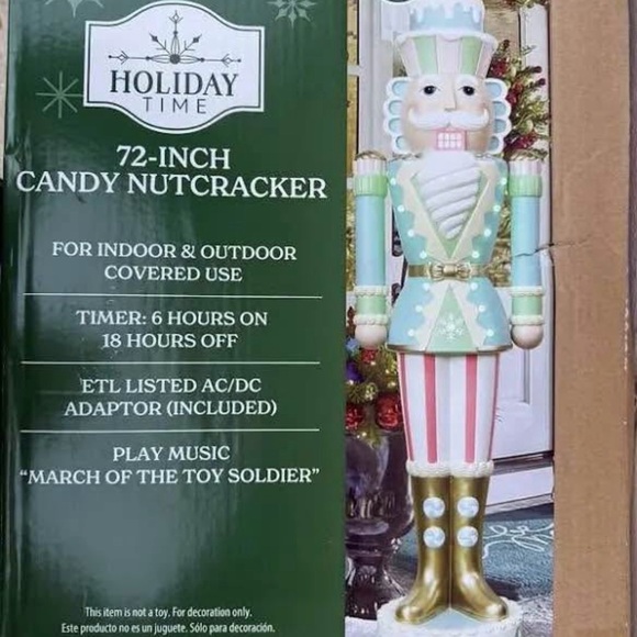 Holiday Time Candy Nutcracker with Gold and Blue Details